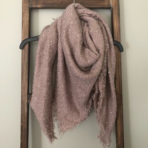 Lauren Conrad Mauve Sequin Blanket Scarf